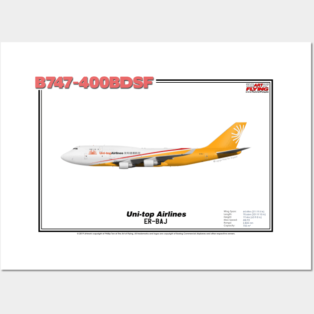 Boeing B747-400BDSF - Uni-top Airlines (Art Print) Wall Art by TheArtofFlying